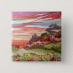 &quot;eon Isle: Sunset Mountain&quot; Square Button/ Pin at Zazzle