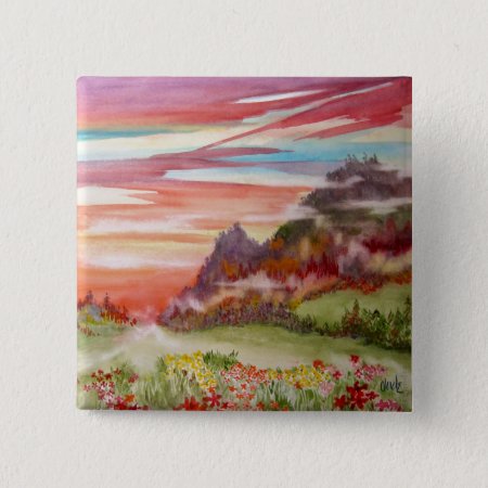 "eon Isle: Sunset Mountain" Square Button/ Pin
