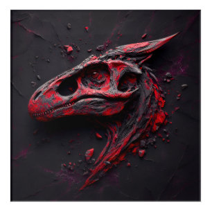 Eons in Crimson Charcoal - The Genius Of The AI Acrylic Print