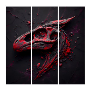 Eons in Crimson Charcoal - The Genius Of The AI Triptych