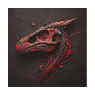 Eons in Crimson Charcoal - The Genius Of The AI Wood Wall Art