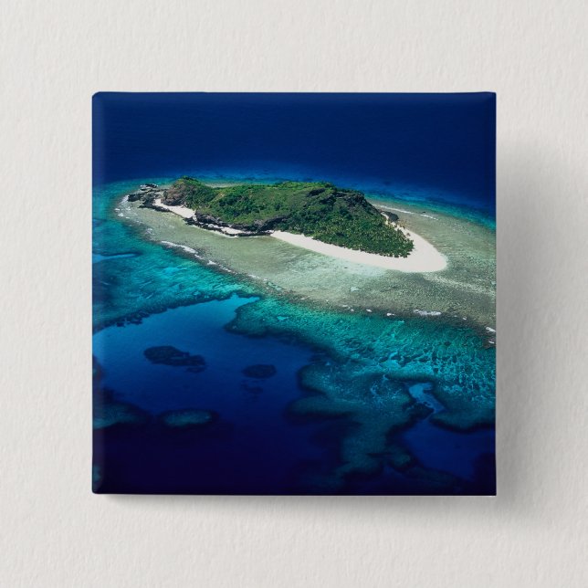 Eori Island, Mamanuca Islands, Fiji - aerial Pinback Button (Front)