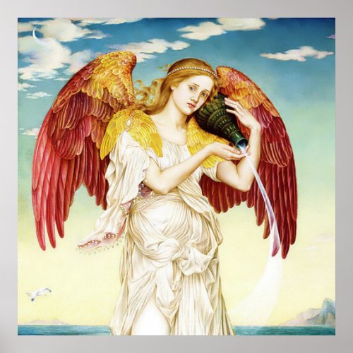 Eos Angel of the Dawn by Evelyn De Morgan Poster