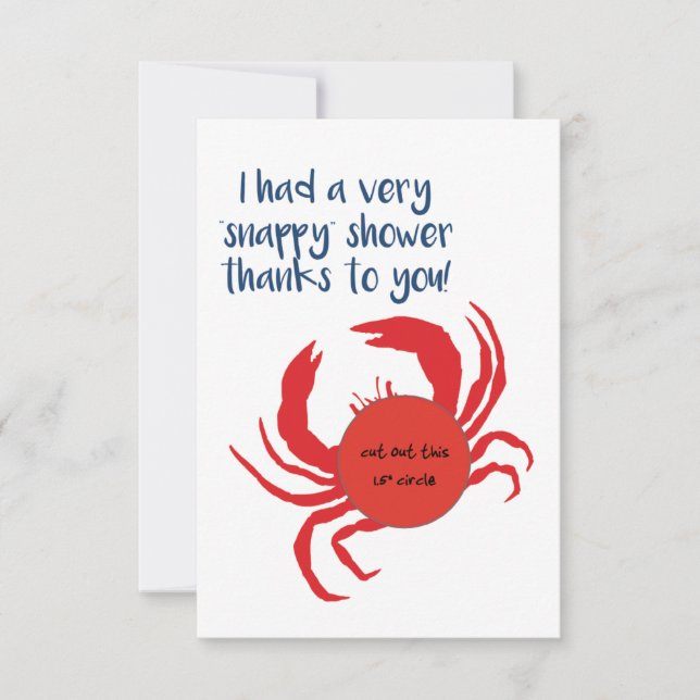 EOS Lip Balm Favor Card, Snappy Shower, Crab Thank You Card (Front)