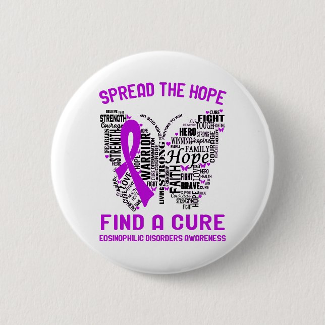 Eosinophilic Disorders Awareness Month Ribbon Gift Button (Front)