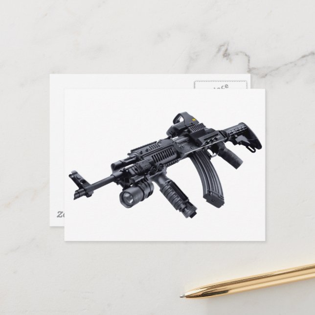 EOTech Sighted Tactical AK-47 Assault Rifle Postcard | Zazzle