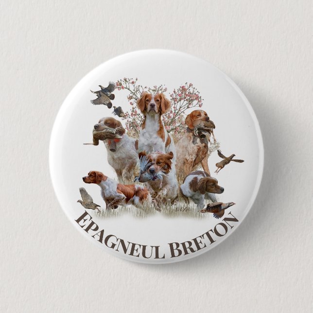 Epagneul Breton, Brittany Spaniel    Button (Front)