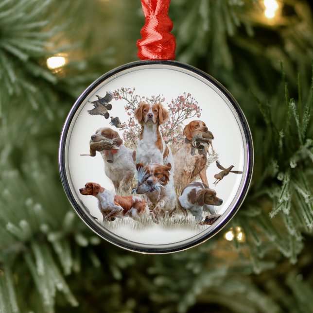Epagneul Breton, Brittany Spaniel      Metal Ornament (Tree)
