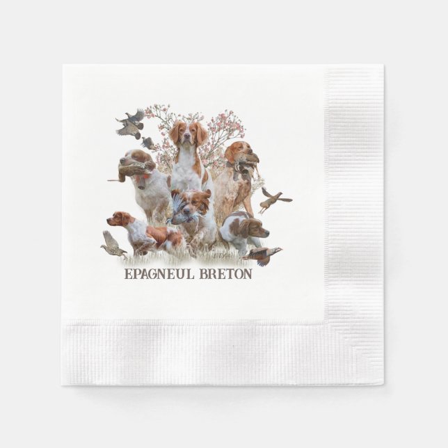 Epagneul Breton, Brittany Spaniel      Napkins (Front)