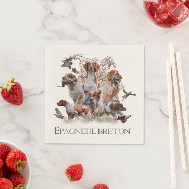 Epagneul Breton, Brittany Spaniel     Napkins (Insitu)