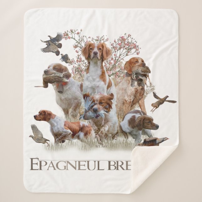 Epagneul Breton, Brittany Spaniel    Sherpa Blanket (Front)