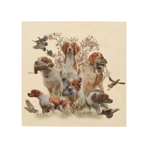 Epagneul Breton Brittany Spaniel  Wood Wall Art