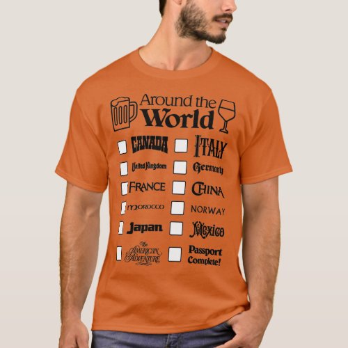 Epcot Drink Around the World Black Text Canada Fir T_Shirt