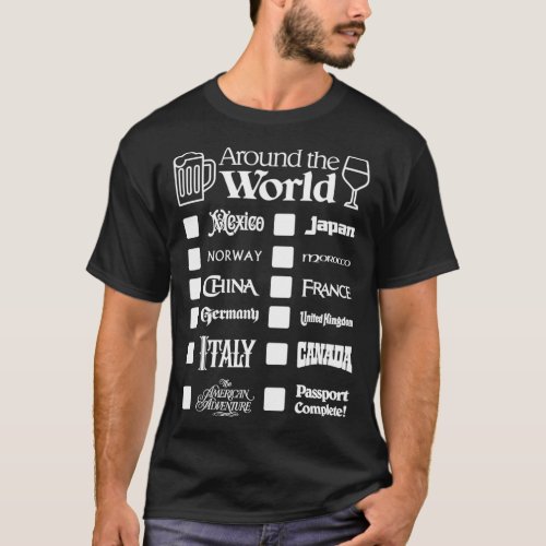 Epcot Drink Around the World White Text Mexico Fir T_Shirt