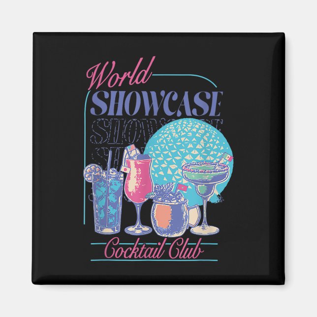 Epcot Drinking World Showcase Tail Club Drinking T Magnet (Front)
