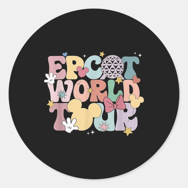Epcot World Tour  Classic Round Sticker (Front)