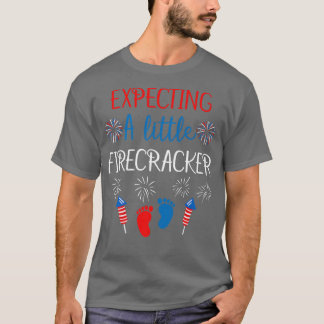 Epecting a little Firecracker 4th of July Pregnan T-Shirt