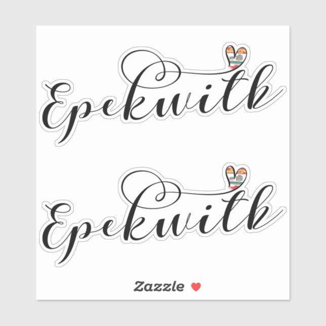 Epekwitk Flag Heart, Prince Edward Island, Canada Sticker (Sheet)