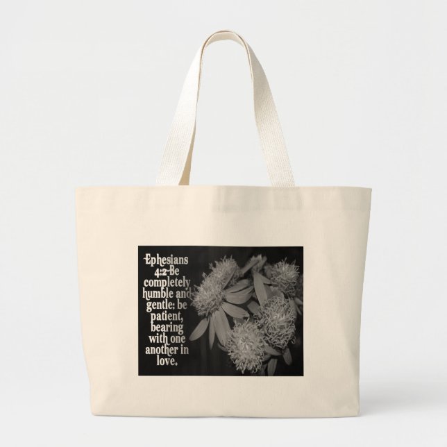 EPESIANS 4:2 LOVE - FAVORITE SCRIPTURE LARGE TOTE BAG (Front)