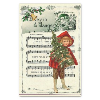 Ephemera Away in a Manger Christmas Carol Decoupag