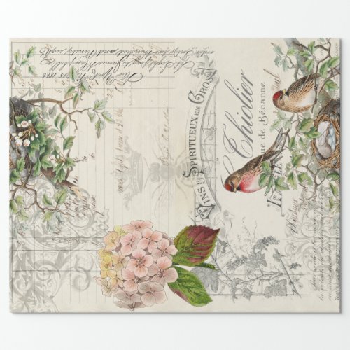 Ephemera Bird Decoupage 60lb paper