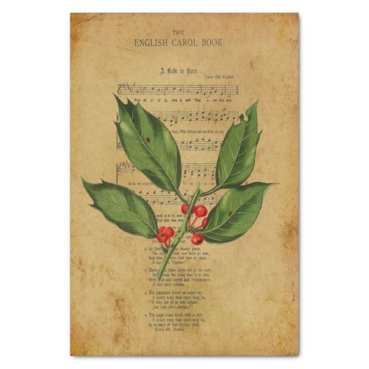 Ephemera Christian Song A Babe is Born Decoupage