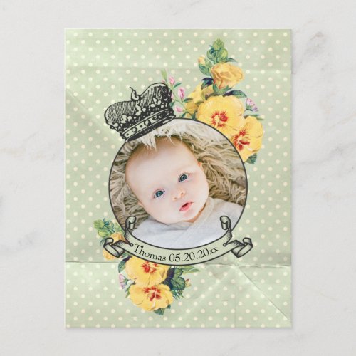 Ephemera Custom Photo Prince Princess Baby Postcard