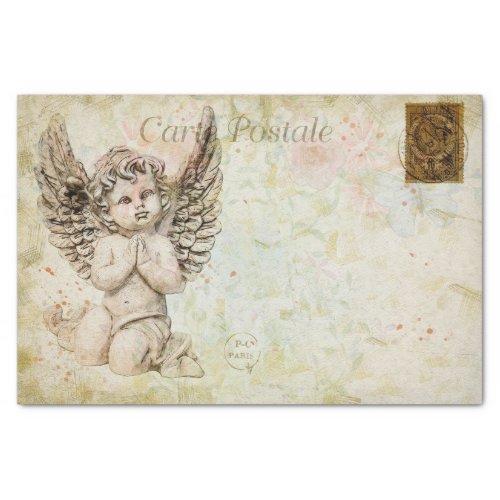 Ephemera French Postcard Cute Baby Angle Decoupage Tissue Paper