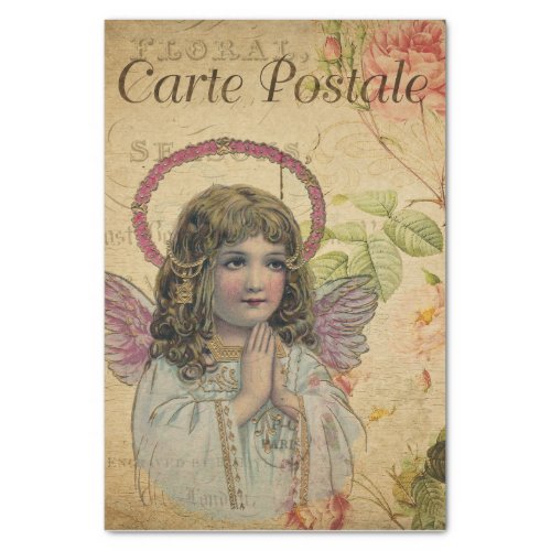 Ephemera French Postcard Little Angle Decoupage Tissue Paper