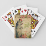 Ephemera French Postcard Pig With Crown Playing Cards at Zazzle
