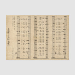 Ephemera " I Saw Three Ships" Christmas Carol Tissue Paper