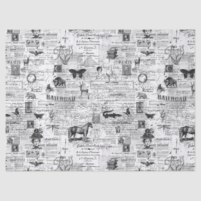 Ephemera Illustrations Tissue or Decoupage Paper (Front)