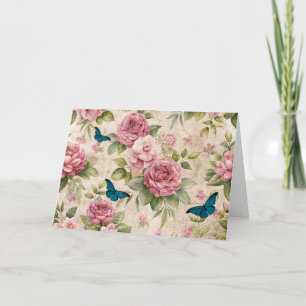 Ephemera Inspired Florals & Butterflies Card