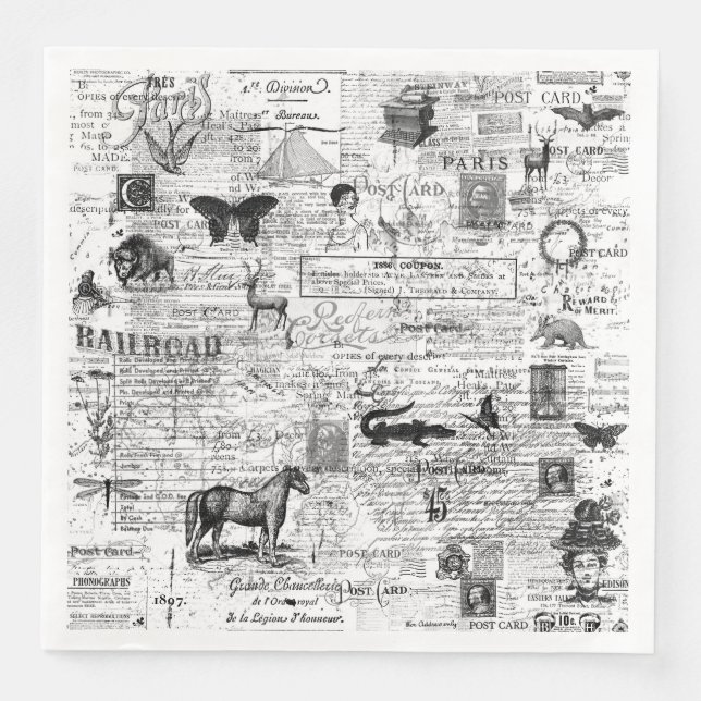 Ephemera Napkins or  for decoupage art (Front)