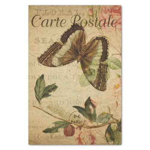 Ephemera Painting Butterfly Caterpillar Decoupage Tissue Paper