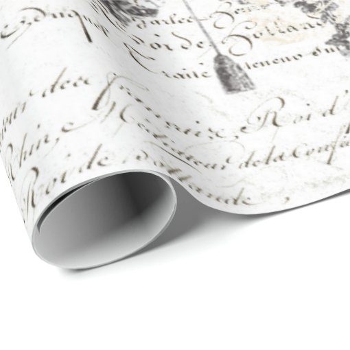 Ephemera Script Wrapping Paper | Zazzle