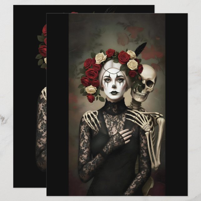 Ephemera Sheet Gothic Rose Queen (Front/Back)