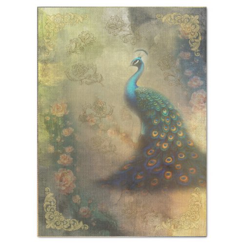 Ephemera Style Vintage Royal Peacock Tissue Paper