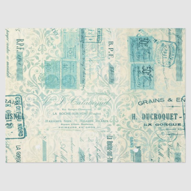 Ephemera Turquoise Paper Series Design 8 (Front)