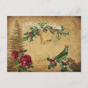 Ephemera Vintage Decoupage Christmas Holiday Postcard