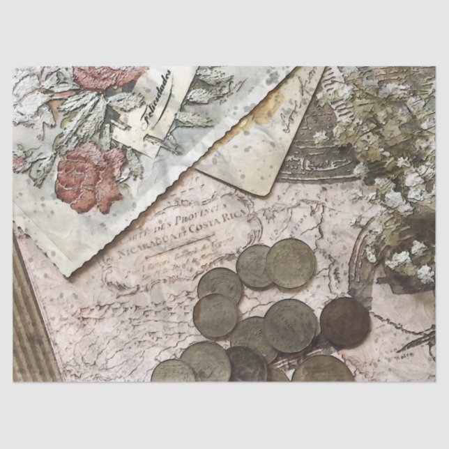  Ephemera Vintage Decoupage Tissue Paper (Front)