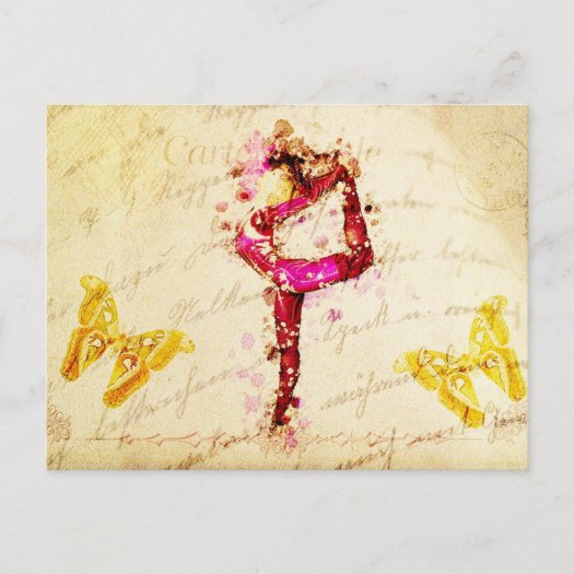 Ephemera Vintage French Woman Dancer Pink Roses 