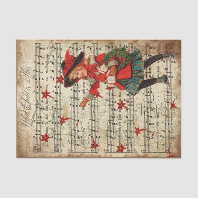 Ephemera What Child Is This Carol Decoupage  Tissue Paper (Front)