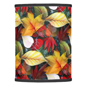 Ephemeral Autumn Foliage in Watercolor Vivid Bold  Lamp Shade