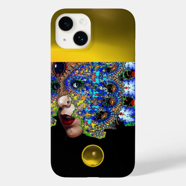 EPHEMERAL,BEAUTY WITH MASK Yellow Topaz Gem  Case-Mate iPhone Case (Back)