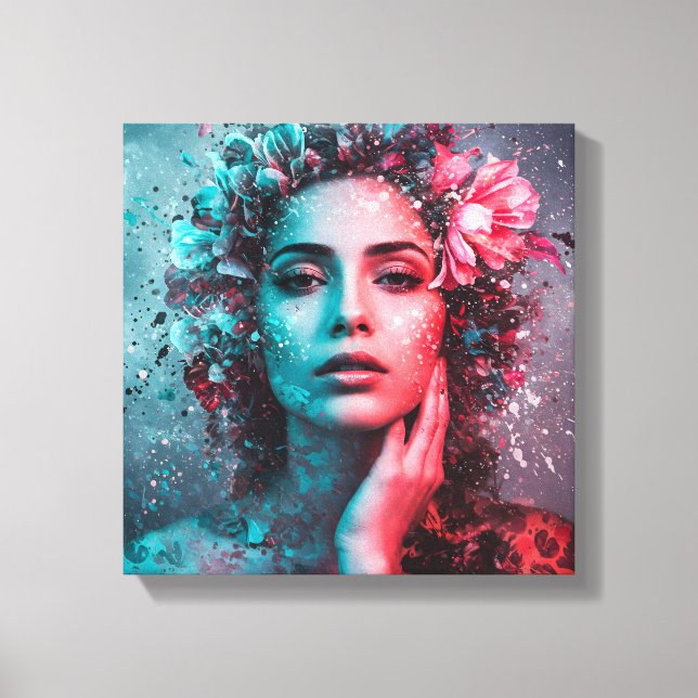 Ephemeral Bloom Stretched Canvas Print (Front)