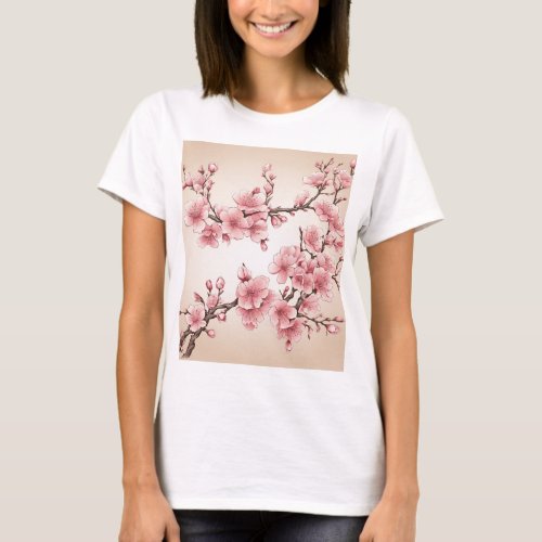 Ephemeral Blossoms Artistic T_Shirt Designs Captu