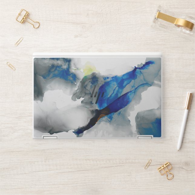 Ephemeral - Blue & Grey HP Laptop Skin (Desk)