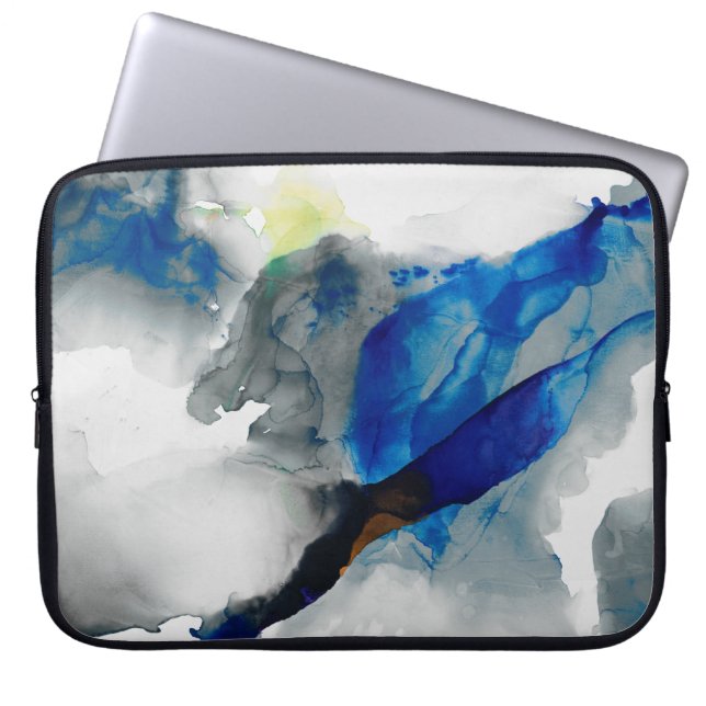 Ephemeral - Blue & Grey Laptop Sleeve (Front)
