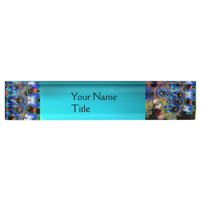 EPHEMERAL /COLORFUL FRACTAL MASK IN BLUE NAME PLATE (Front)